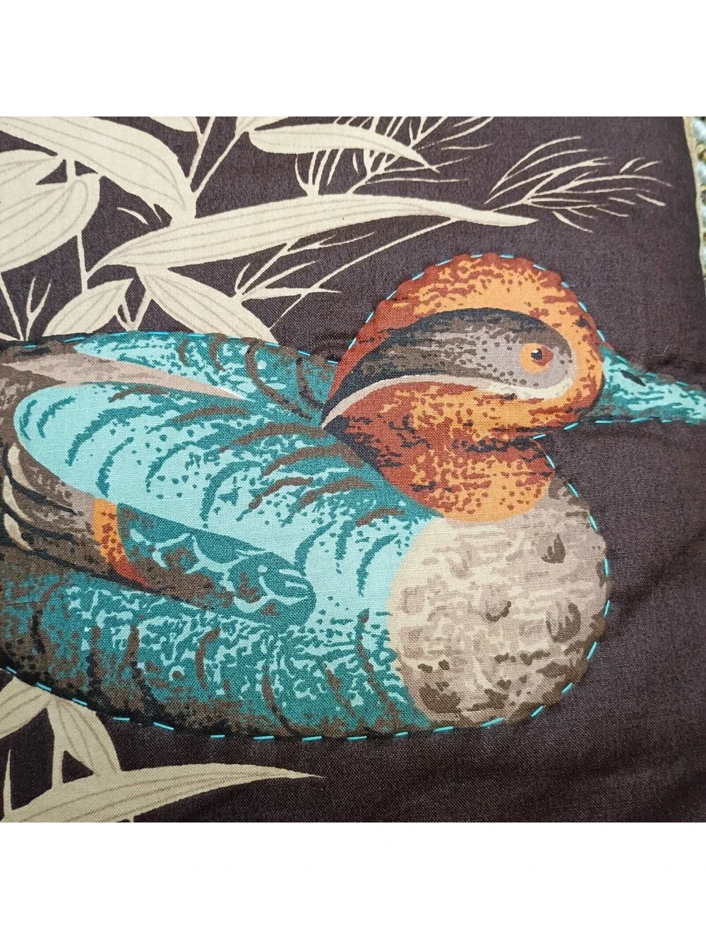 Vtg Ducks Tapestry Duck Pillows Set 2 Signed  Cabin Farmhouse Lodge